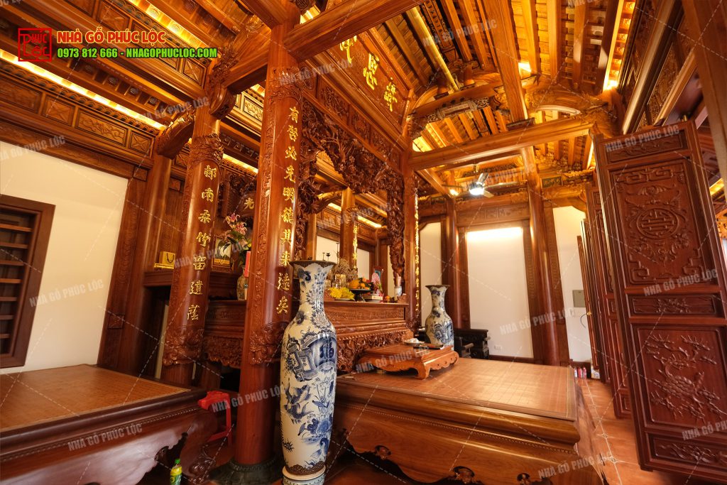 Nội thất gỗ bên trong nhà gỗ