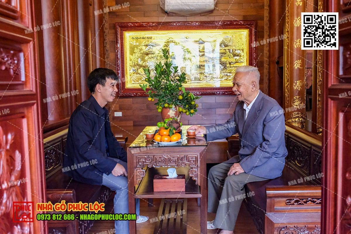 Bố trí nội thất gỗ cho gian tiếp khách