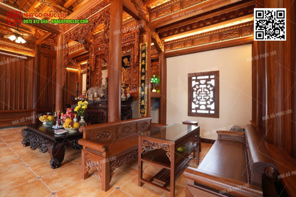 Bộ trưởng kỷ dùng để tiếp khách trong nhà gỗ