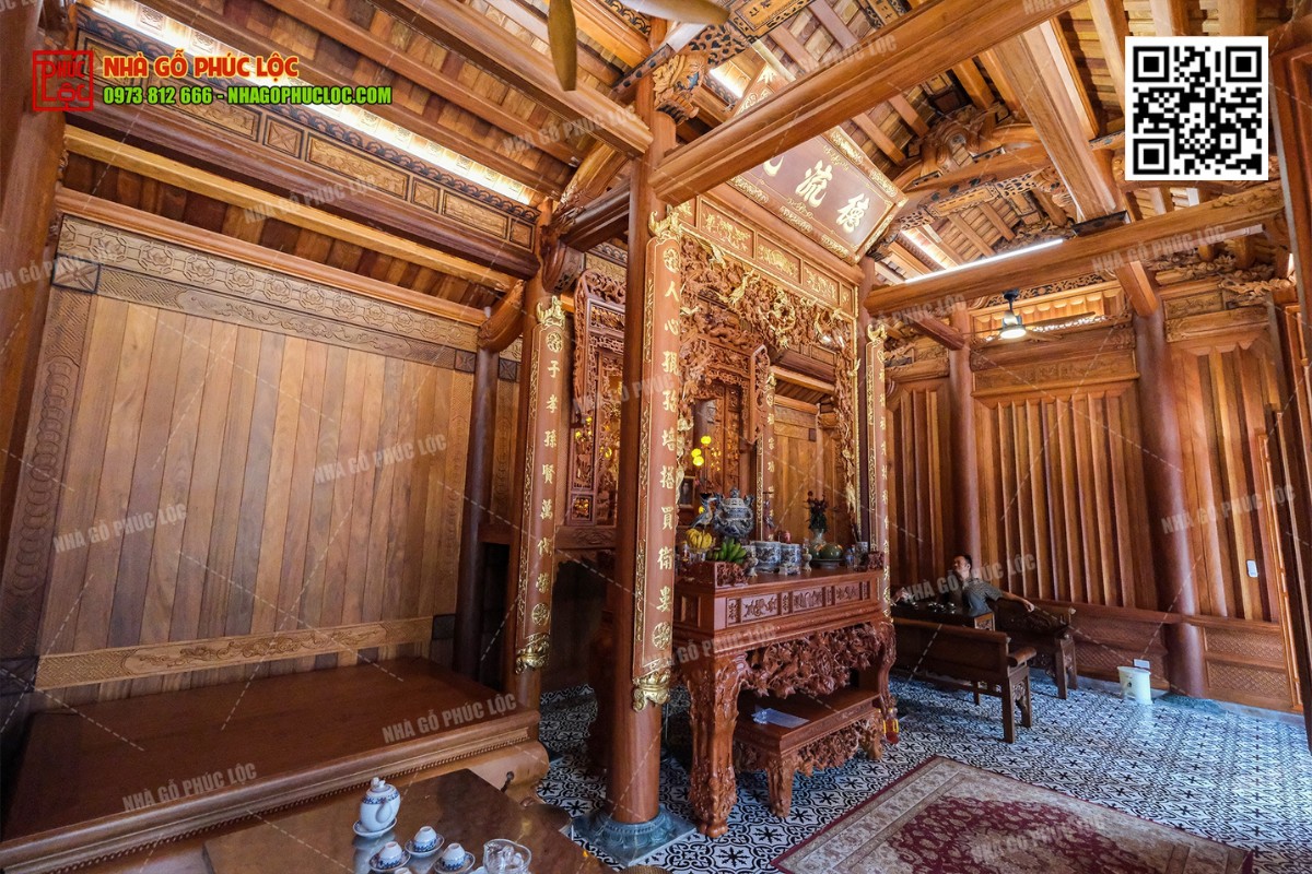 Cấu kiện nhà gỗ được đục chạm tinh xảo