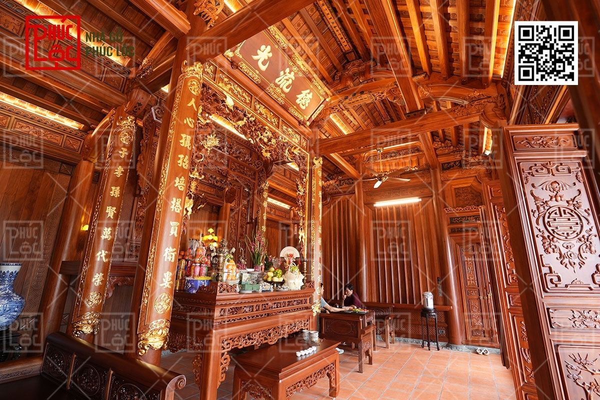 Phong thuỷ gian thờ trong nhà gỗ 5 gian cần lưu ý gì?